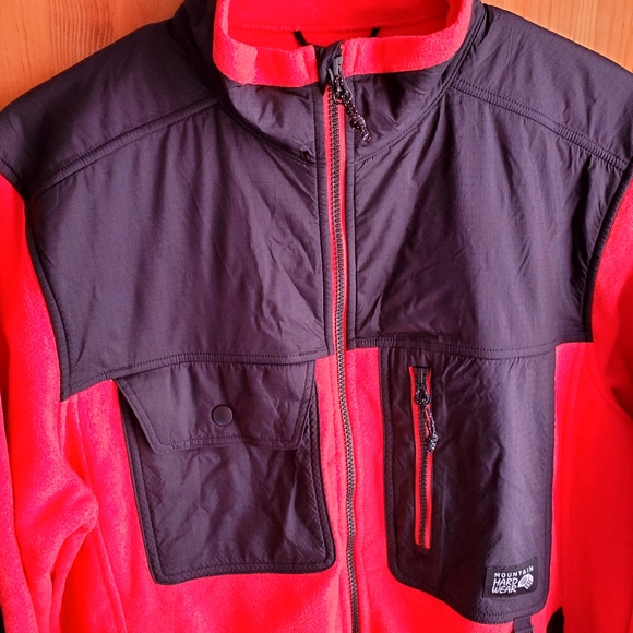NWT Mountain Hardwear Men's Orange & Black First Tracks Fleece Jacket Medium - Picture 3 of 10